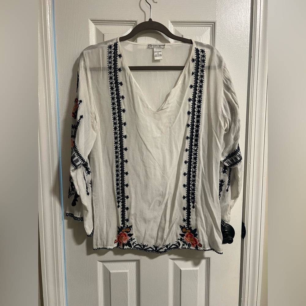 Beautiful Detailed Stitch Work Tunic Beach Cover Up